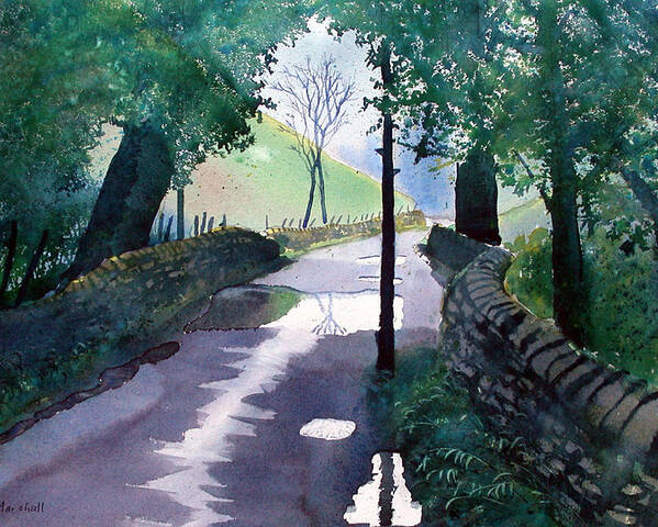Glenn Marshall Artist Poster featuring the painting Rainy Day in the Yorkshire Dales by Glenn Marshall