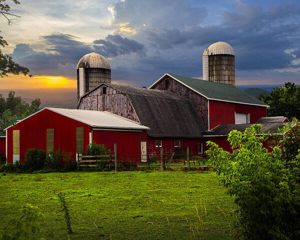 Appalachia Poster featuring the photograph Red Barns by Debra and Dave Vanderlaan