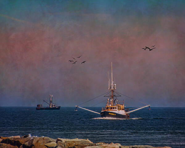 Fishing Vessel Poster featuring the photograph Return From The Sea by Cathy Kovarik