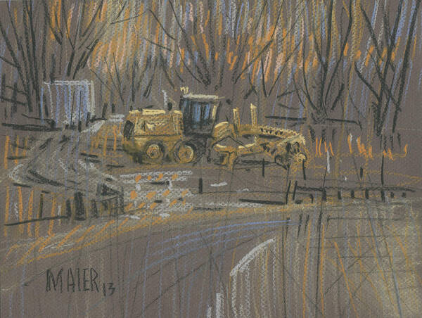 Grader Poster featuring the painting Road Grader by Donald Maier