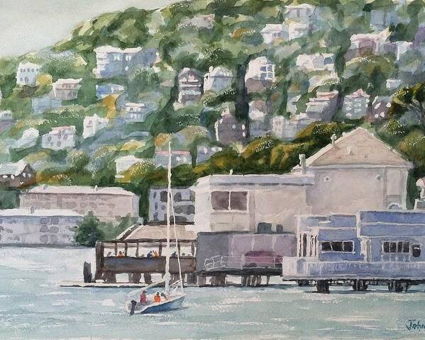 San Francisco Poster featuring the painting Scoma's Sausalito by John West