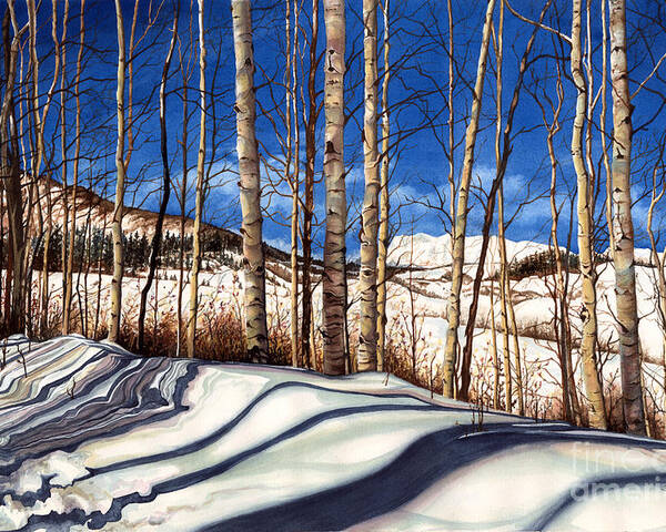 Ski Colorado Poster featuring the painting Shadow Dance by Barbara Jewell