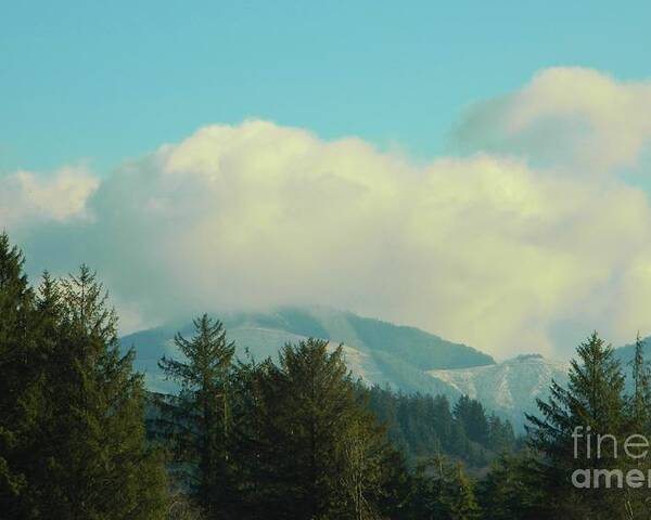 Snow Clouds Poster featuring the photograph Snow Mist Mountains by Gallery Of Hope 