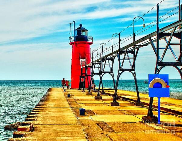 Lighthouse Poster featuring the photograph South Haven Lighthouse by Nick Zelinsky Jr