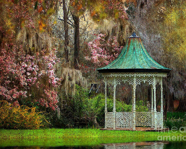 Textures Poster featuring the photograph Spring Magnolia Garden At Magnolia Plantation by Kathy Baccari