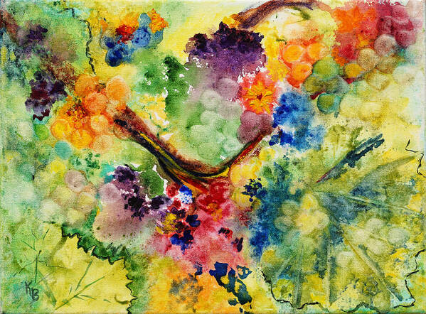 Grapes Poster featuring the painting Springtime by Karen Fleschler
