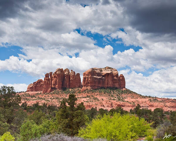 Arizona Poster featuring the photograph Storm Clouds Over Cathedral Rocks by Jeff Goulden