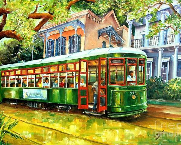 New Orleans Poster featuring the painting Streetcar on St.Charles Avenue by Diane Millsap