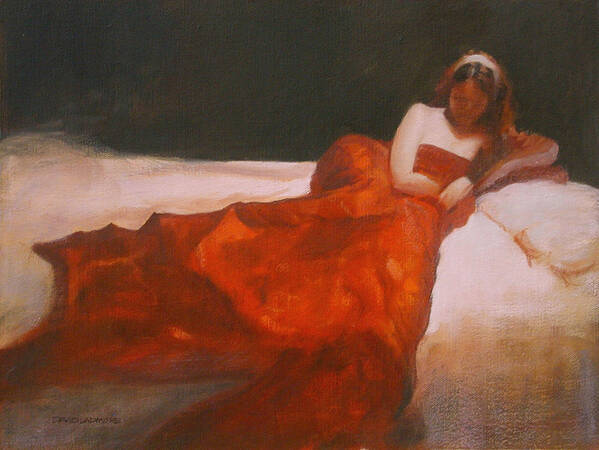 Sensuous Poster featuring the painting Study for Repose by David Ladmore