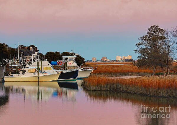 Sunset Poster featuring the photograph Sun Setting At Murrells Inlet by Kathy Baccari