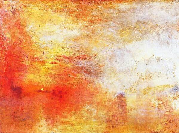 Joseph Mallord William Turner Poster featuring the painting Sun Setting Over A Lake by William Turner