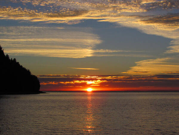Sunset Poster featuring the photograph Sunset at Little Sister Bay by David T Wilkinson