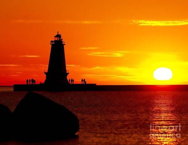 America Poster featuring the photograph Sunset at Ludington by Nick Zelinsky Jr