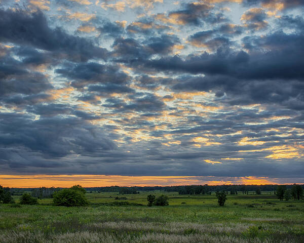 Sunset Poster featuring the photograph Sunset On The Prairie by Dan Hefle