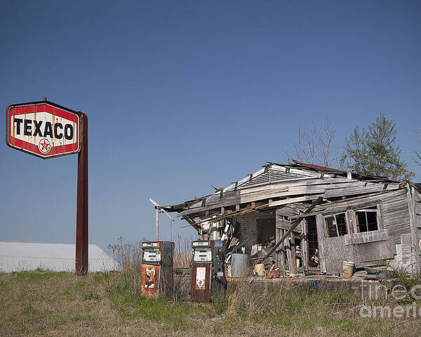 Texaco Poster featuring the photograph Texaco Country Store by T Lowry Wilson