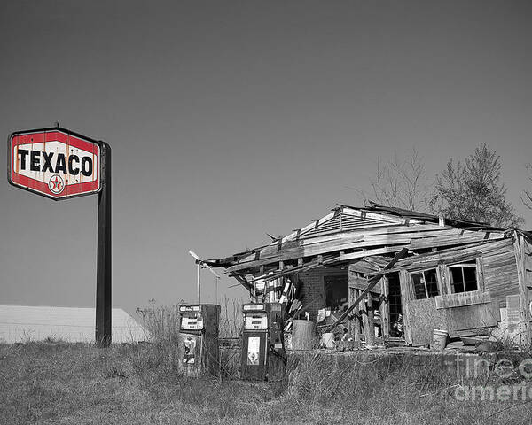 Texaco Poster featuring the photograph Texaco Country Store with Sign by T Lowry Wilson