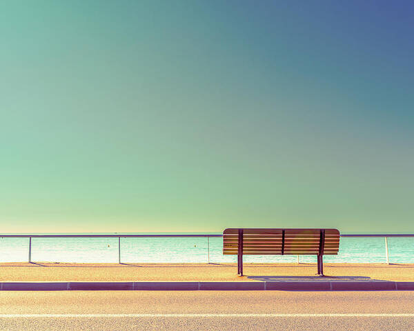 Minimalism Poster featuring the photograph The Bench by Arnaud Bratkovic