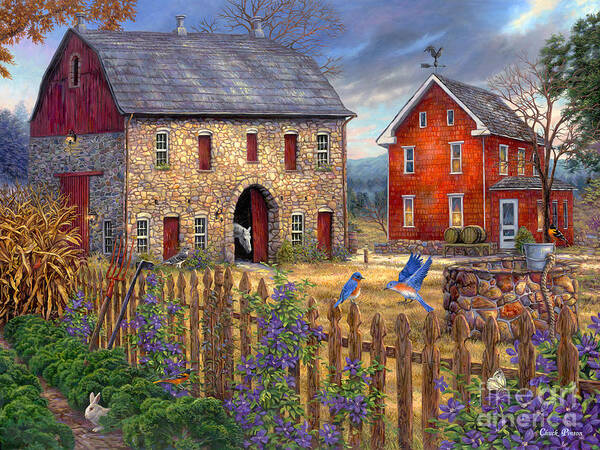 Gifts For Mom Poster featuring the painting The Bluebirds' Song by Chuck Pinson