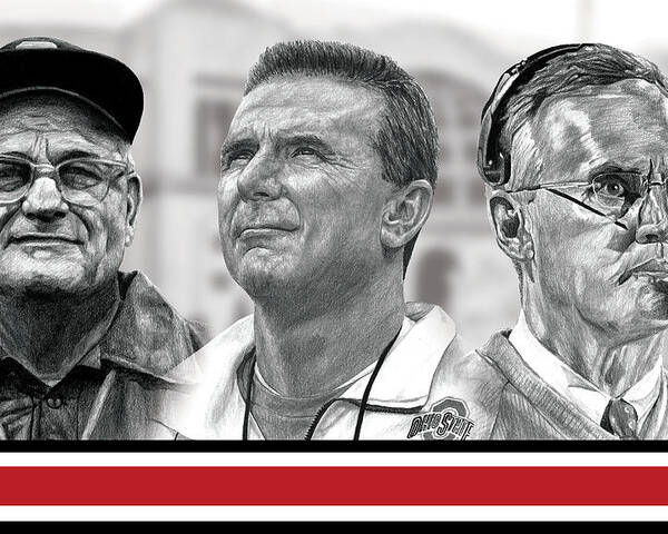 Ohio State Buckeyes Poster featuring the digital art The Coaches by Bobby Shaw