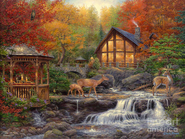  Cabin Poster featuring the painting The Colors of Life by Chuck Pinson