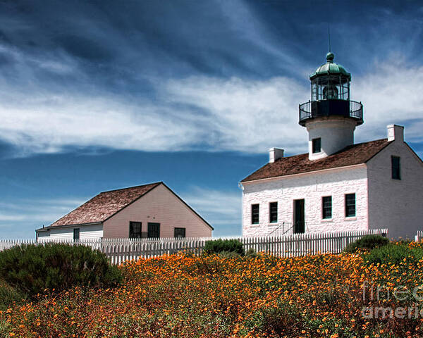 Point Loma Poster featuring the photograph The Old Point Loma Lighthouse by Diana Sainz by Diana Raquel Sainz
