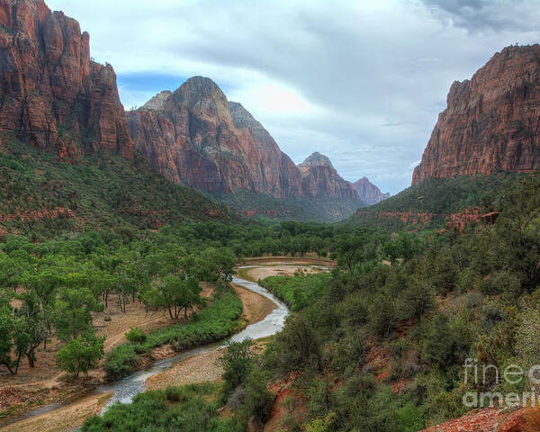 Virgin Poster featuring the photograph The Virgin River Flowing Through Zion by Eddie Yerkish