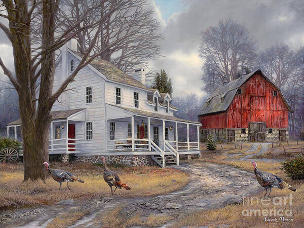 Turkey Poster featuring the painting The Way It Used to Be by Chuck Pinson