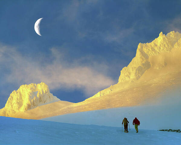 Moon Poster featuring the photograph Toward Frozen Mountain by William Lee