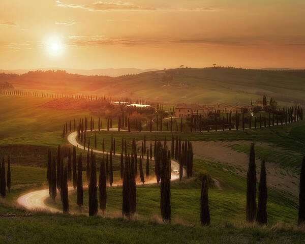 Tuscany Poster featuring the photograph Tuscany Evening by Rostovskiy Anton
