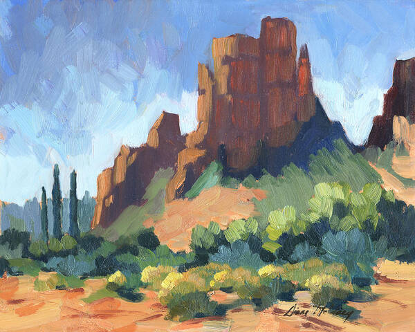 Cathedral Rock Poster featuring the painting View of Cathedral Rock Sedona by Diane McClary