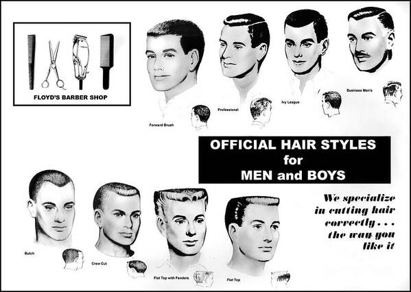 Vintage Poster featuring the photograph Vintage Barber Haircut Poster by Action
