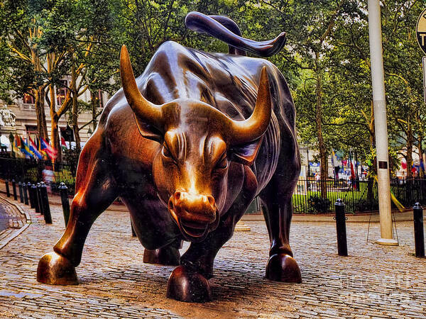 Wall Street Poster featuring the photograph Wall Street Bull by David Smith