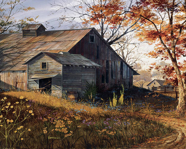 Landscape Poster featuring the painting Warm Memories by Michael Humphries