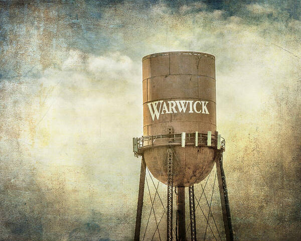 Water Tower Poster featuring the photograph Warwick Water Tower by Cathy Kovarik