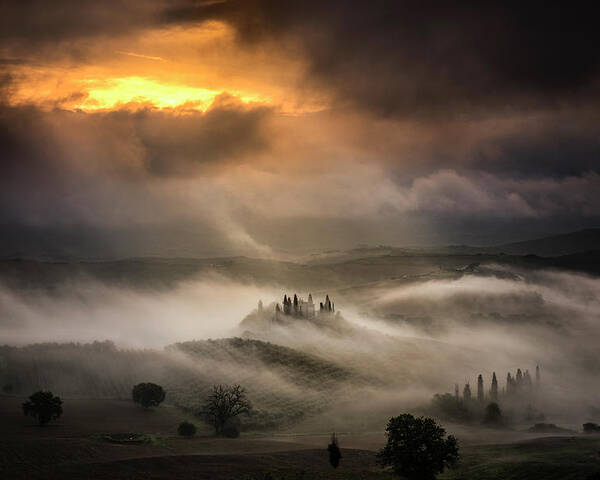Tuscany Poster featuring the photograph Waves Of Fog by Alberto Ghizzi Panizza