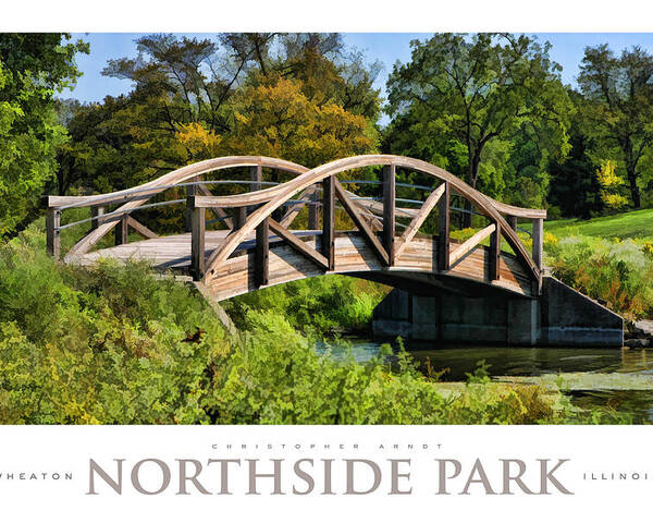 Wheaton Poster featuring the painting Wheaton Northside Park Bridge Poster by Christopher Arndt