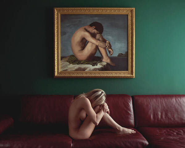 Woman Poster featuring the photograph Woman On The Couch by Stefano Miserini