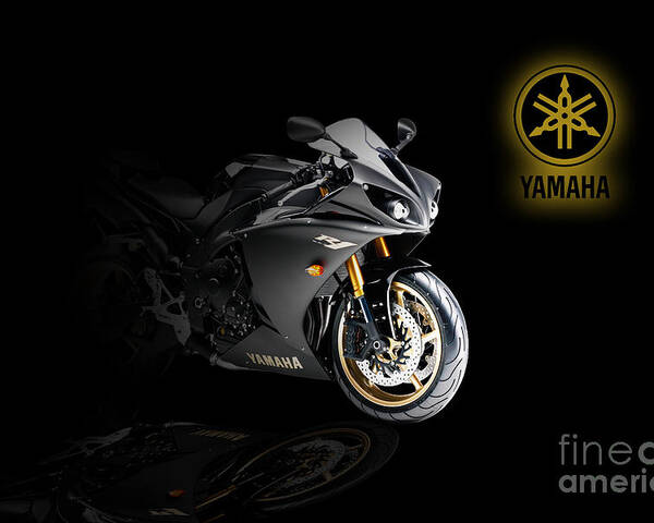 Yamaha Poster featuring the digital art Yamaha R1 by Airpower Art