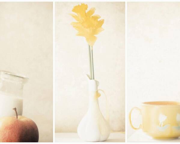 Soft Poster featuring the photograph Yellow (triptych) by Delphine Devos