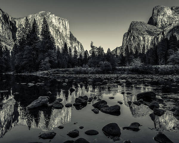 Ansel Adams Poster featuring the photograph Yosemite National Park Valley View Reflection by Scott McGuire