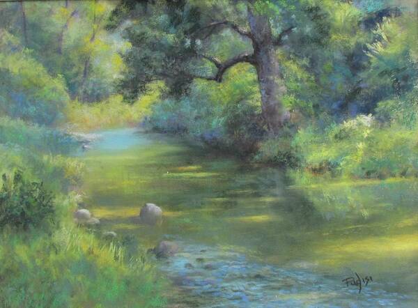 Stream Poster featuring the pastel A Midsummer Day's Stream II by Bill Puglisi
