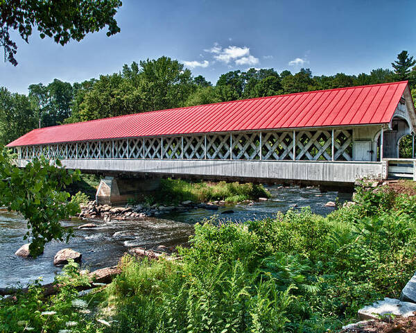 Covered Bridge Poster featuring the photograph Achuelot Bridge by Fred LeBlanc