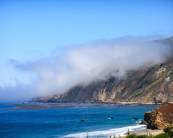 Northern California Poster featuring the photograph Big Sur Coastline With Fog by Dina Calvarese