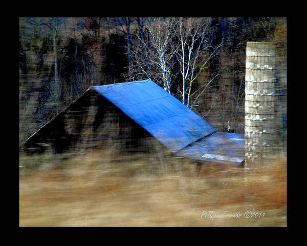 Barn Poster featuring the photograph 'Blue Roof Barn' by PJQandFriends Photography