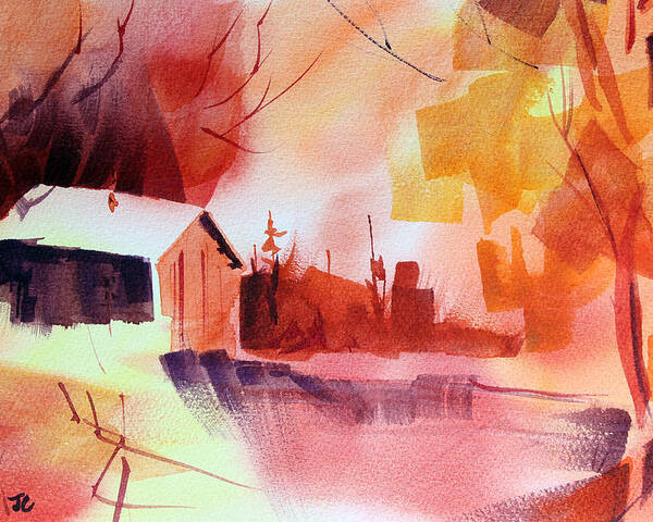 Abstract Landscape Poster featuring the painting Dagmar's Farm No. 1 by Josh Chilton