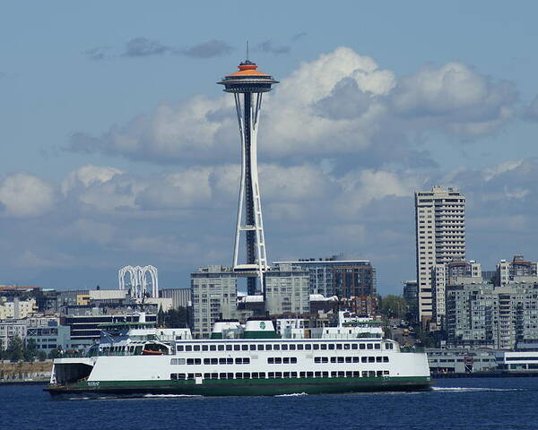 Space Needle Poster featuring the photograph Elliott Bay by Jerry Cahill