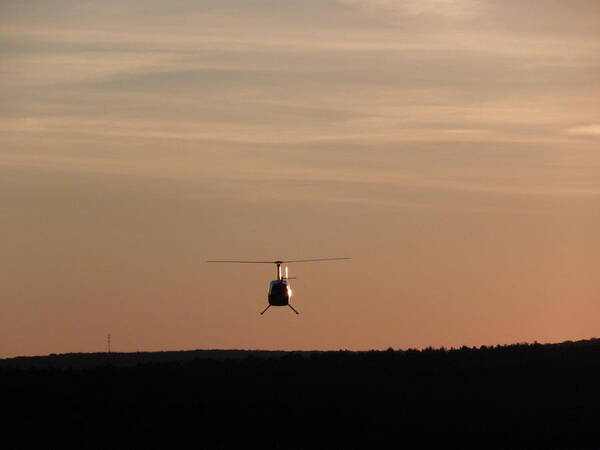 Helicopter Poster featuring the photograph Helicopter Flyover At Sunset by Kim Galluzzo Wozniak