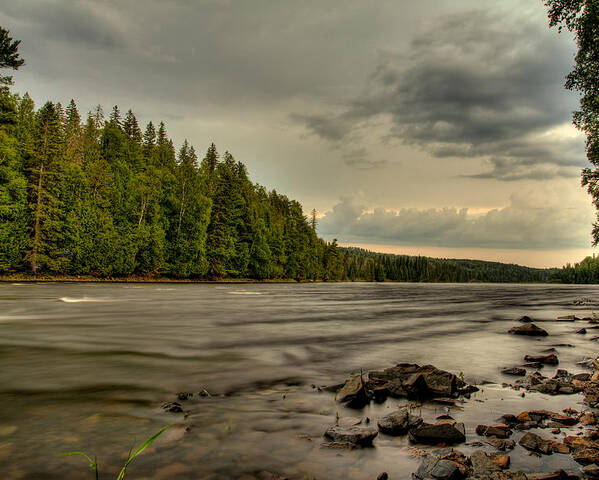 Green Mantle Poster featuring the photograph Kaministiquia River by Jakub Sisak