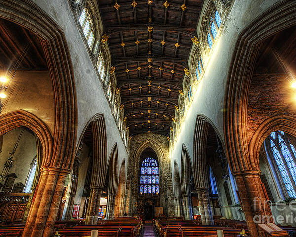 Yhun Suarez Poster featuring the photograph Loughborough Church Ceiling And Nave by Yhun Suarez