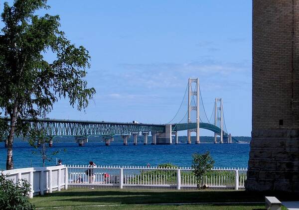 Mackinac Bridge Poster featuring the photograph Mackinac Bridge in July by Keith Stokes
